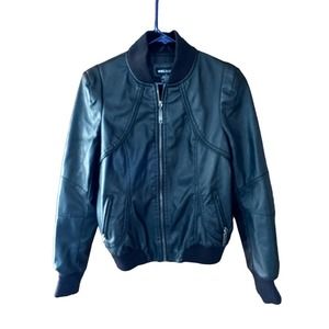 Wet Seal Black Faux Leather Jacket Size Med